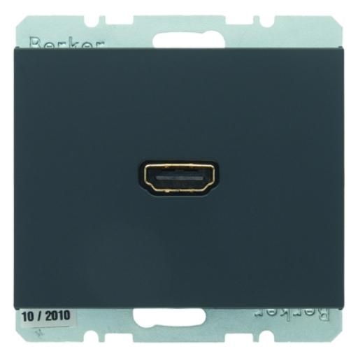 Berker K1 High Definition (HDMI) wandcontactdoos 90° aansluiting antraciet mat (3315437006) afbeelding 2