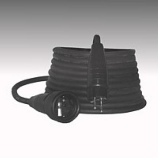 Verlengkabel 10 meter 3x2.5mm² rubber stekker contrastekker aangespoten