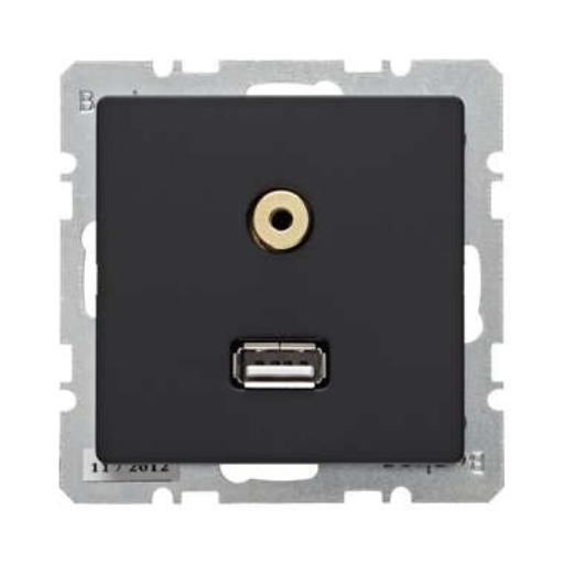 BERKER 3315396086 WCD USB/3.5MMAUDIO Q. ANTR afbeelding 2