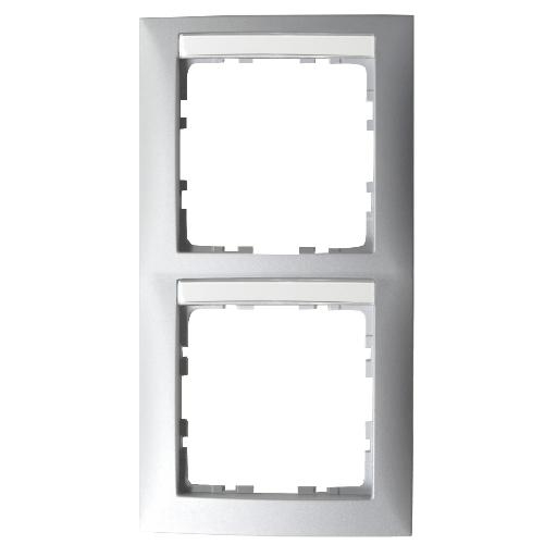 BERKER 10129959 AFDEKRAAM 2V+TEKSTV VERT ALU afbeelding 2