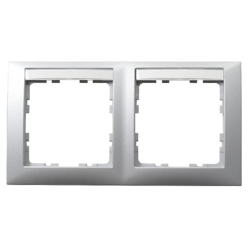 BERKER 10229959 AFDEKRAAM 2V+TEKSTV HORZ ALU afbeelding 2