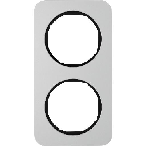 BERKER 10122184 AFDEKRAAM 2V R1 ALU/ZW afbeelding 2