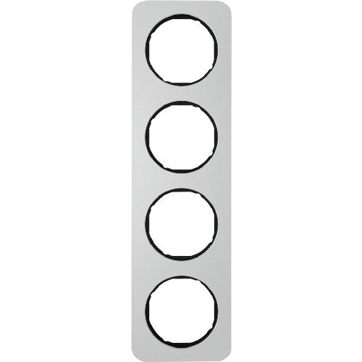 BERKER 10142184 AFDEKRAAM 4V R1 ALU/ZW afbeelding 2