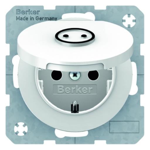 Berker  wandcontactdoos randaarde deksel voelbaar symbool R1-R3 wit 47442079 afbeelding 2