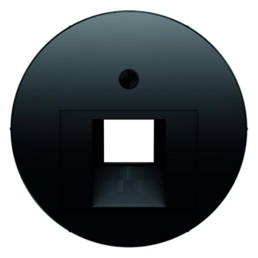 Berker centraalplaat RJ45 wandcontactdoos 1-voudig R1/R3/R8 zwart (14072045) afbeelding 2