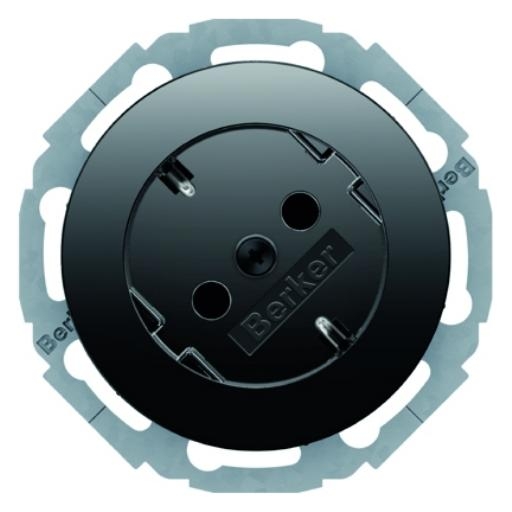 Berker wandcontactdoos RA 45G insteekcontact  R1-R3 zwart 47272045 afbeelding 2