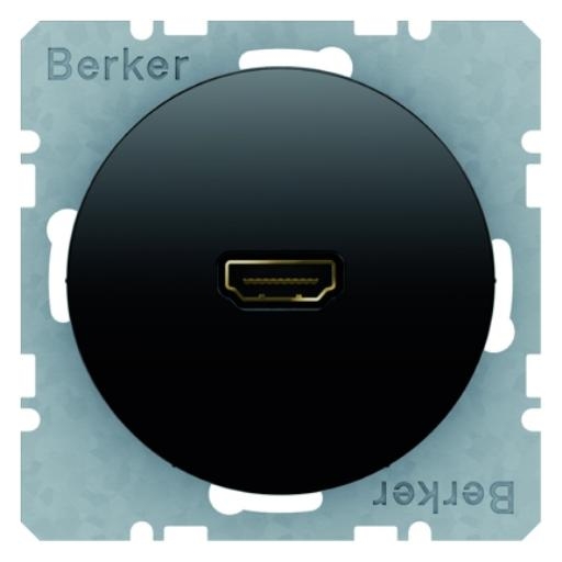 Berker  wandcontactdoos HD 90G R1-R3 zwart 3315432045 afbeelding 2