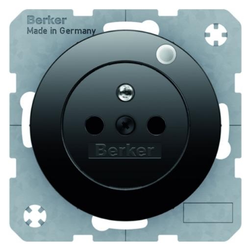 Berker wandcontactdoos penaarde LED controlelamp R1-R3 zwart 6765092045 afbeelding 2
