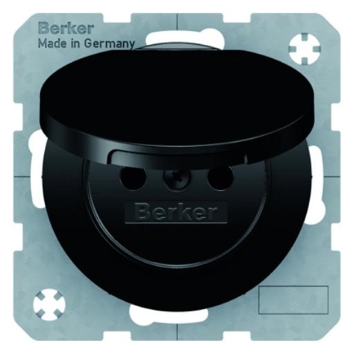 Berker wandcontactdoos penaarde kinderveilig klapdeksel R1-R3 zwart 6765832045 afbeelding 2