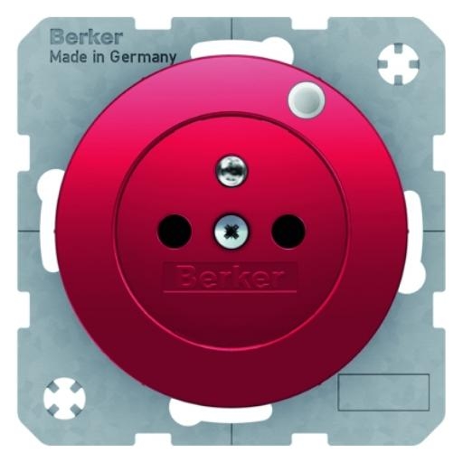 Berker wandcontactdoos penaarde met LED controlelamp R1-R3 rood 6765092022 afbeelding 2