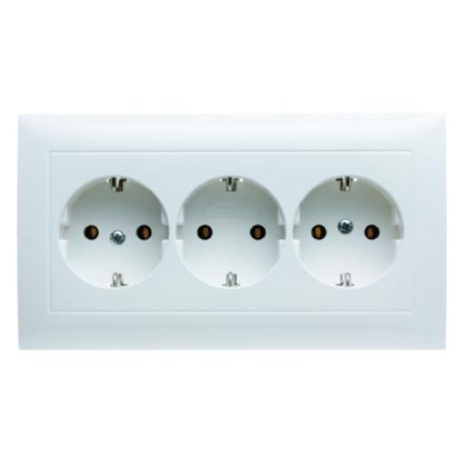 BERKER 47661909 3-VOUDIGE SCHUKO-WANDCONTACTDO afbeelding 2