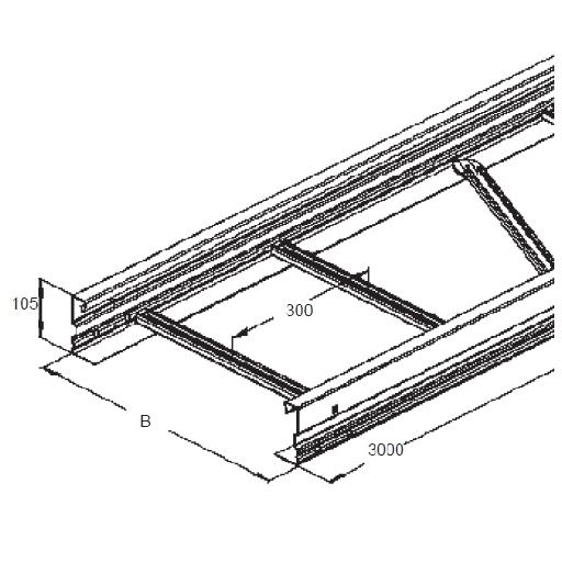Kabelladder 105 500mm 6m WSL105.500 afbeelding 2