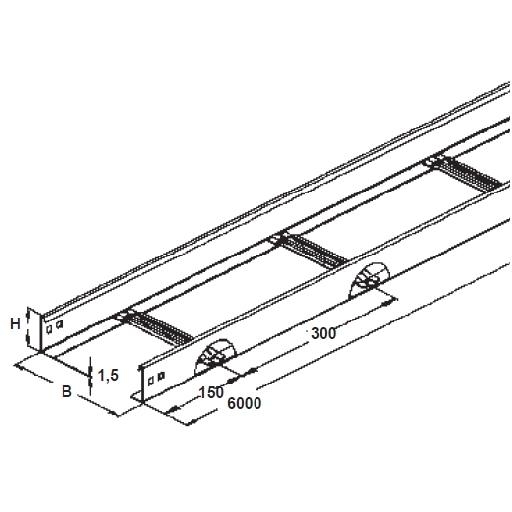 Kabelladder 60 200mm 6m KL60.203 afbeelding 2
