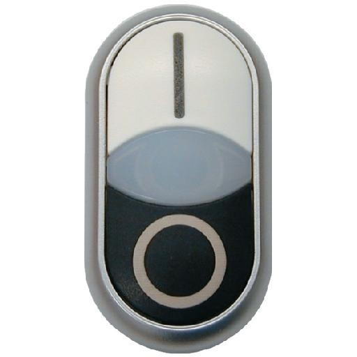 EATON M22S-DDLM-WS-X1/X0 DUBBELE DRUKKNOP +SIGNAAL afbeelding 2