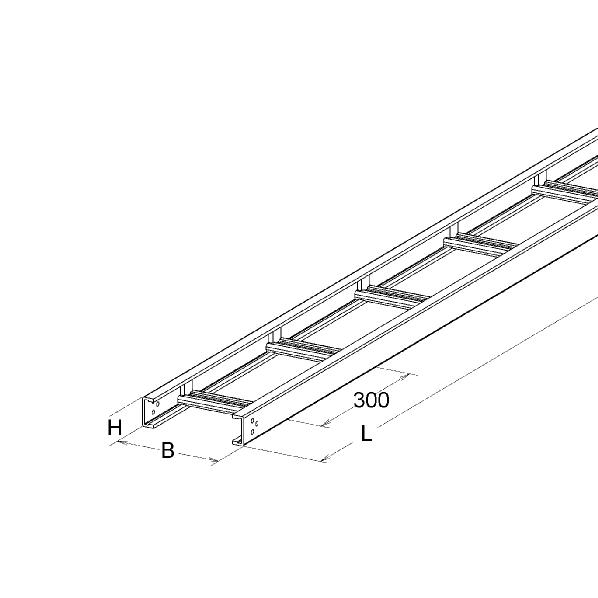 Kabelladder 53 200mm 3m GVPol UL20053/3 afbeelding 2
