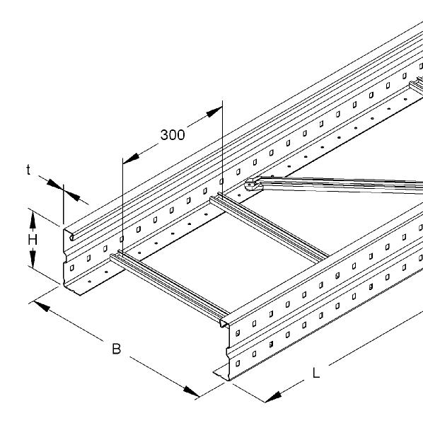 Kabelladder 150 200mm 6m WSL150.200F afbeelding 2
