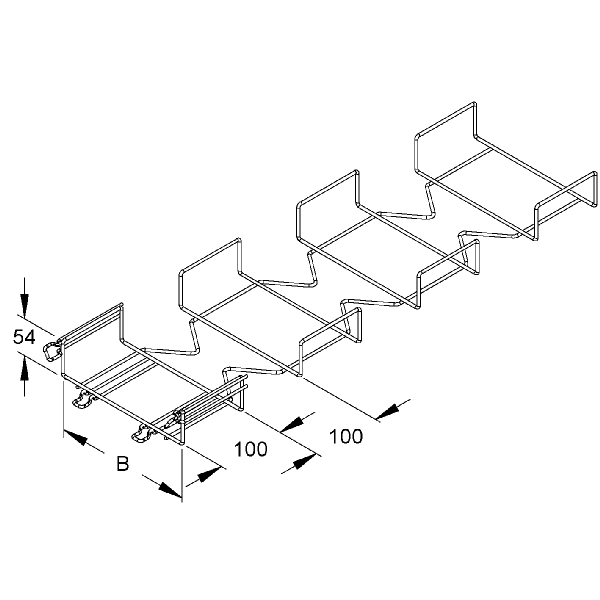 Draadgoot hoekstuk 54 200mm kopp MTCE54.200F afbeelding 2