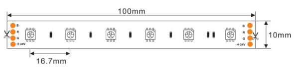 LED strip RGB 24V 60 LED per meter (5M)