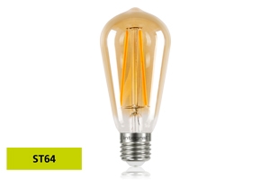LED long filament ST64 E27 2,5W 1800K 170lm amber