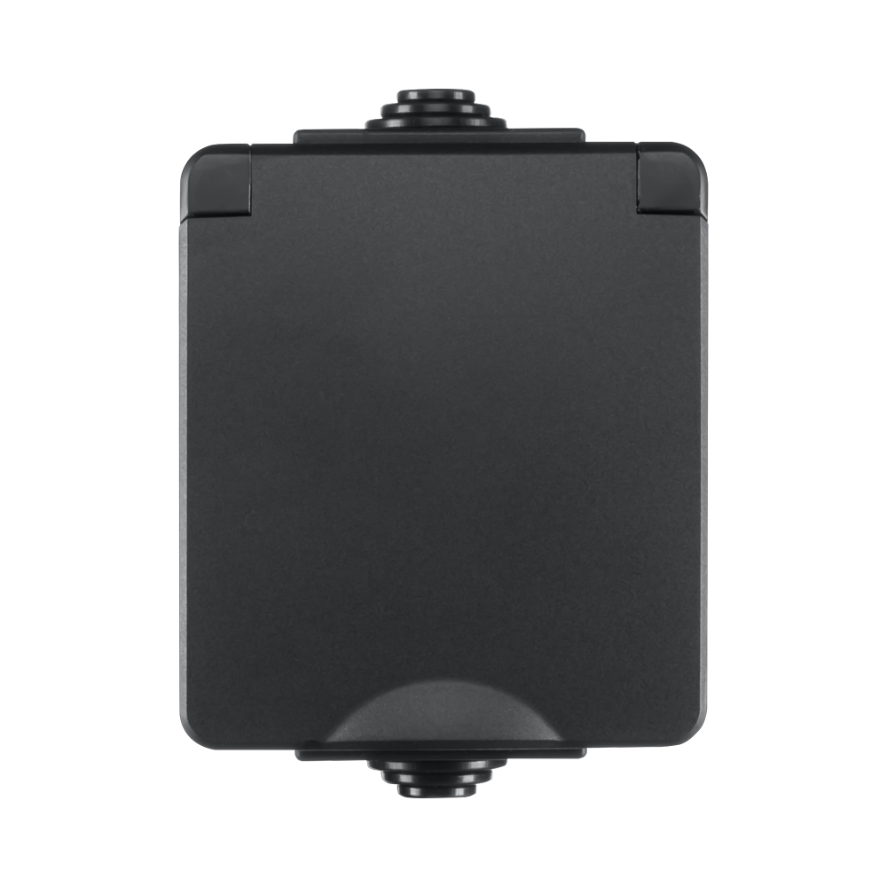 ION Opbouw Wandcontactdoos IP55 Zwart afbeelding 1