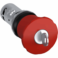 Compact noodstop drukknop 40 mm rood sleutel ontgr afbeelding 2