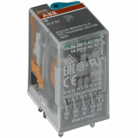 Insteek relais A1-A2=24vdc, 3 c/o 250v/10a, led afbeelding 2