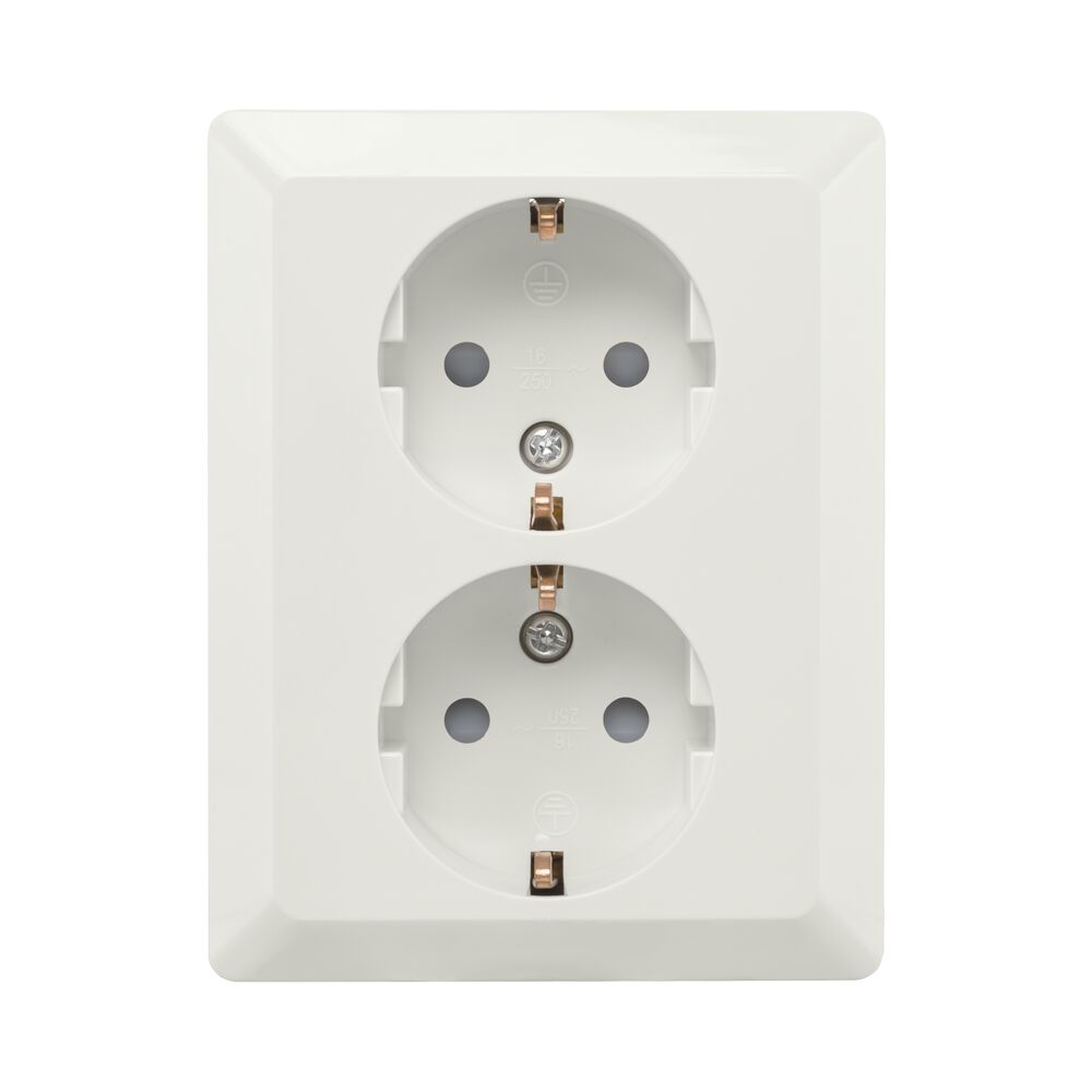 ION Wandcontactdoos Half Opbouw 2-voudig RA Alpin Wit afbeelding 2