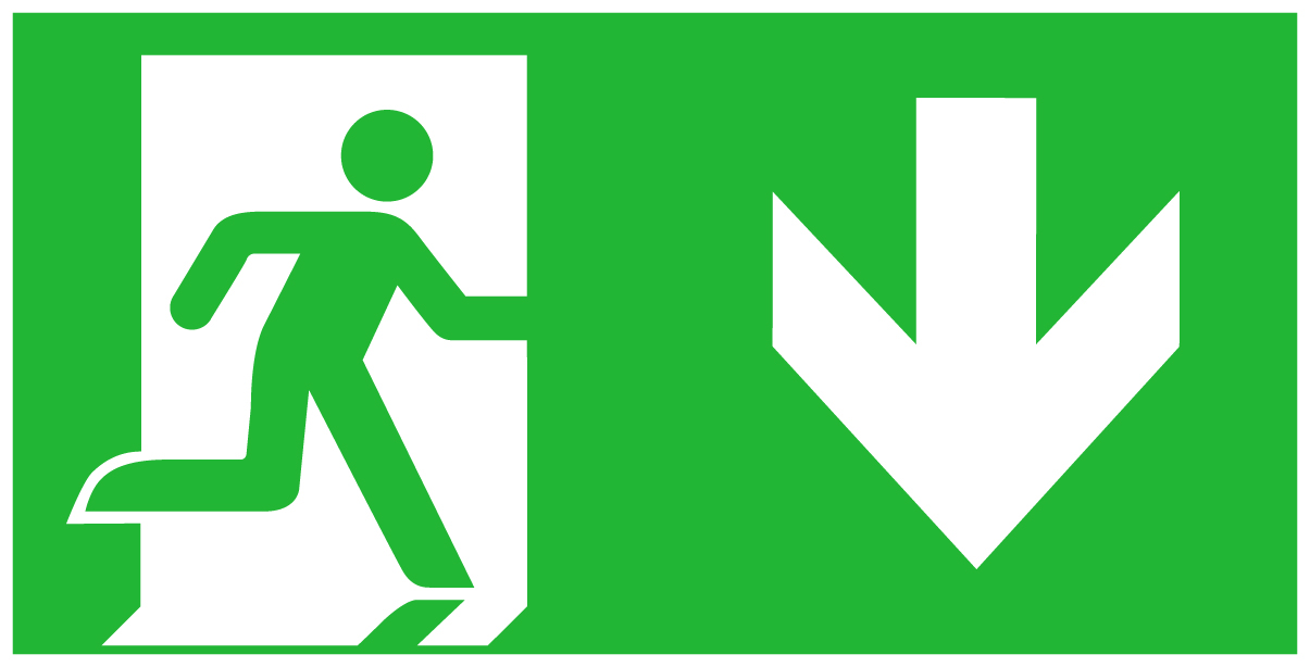 KENT Pictogram-D man pijl beneden acrylglas