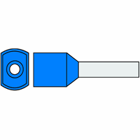 Geïsoleerde TwinAdereindhuls 0,75qmm Blauw penleng afbeelding 2