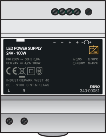 DIN-railvoeding 24Vdc/100W 340-00051 afbeelding 2