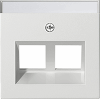 Gira System 55 Cpl 2x Mod-jack 30° tekstveld zuiver wit 264003