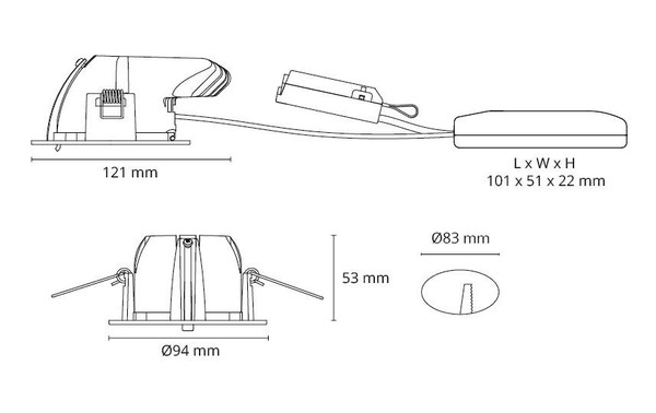 LED inbouwspot 9W 2700K 750 lumen wit mat kantelbaar outdoor exclusive SG 903201