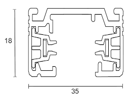 Spanningsrail 1-Fase 18x35mm opbouw zilvergrijs 2m afbeelding 2