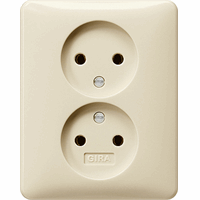 Gira System 55 Wandcontactdoos 2-v steek crème 079801