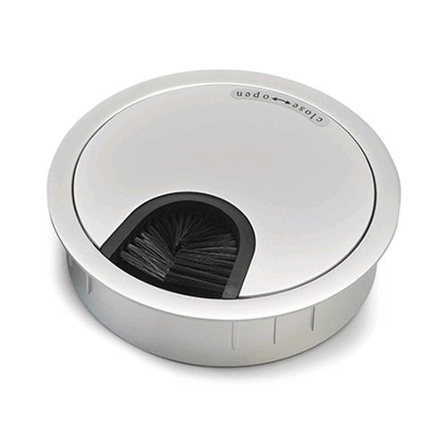 Bureaudoorvoer zamak 80 mm borstel Chroom-mat afbeelding 2