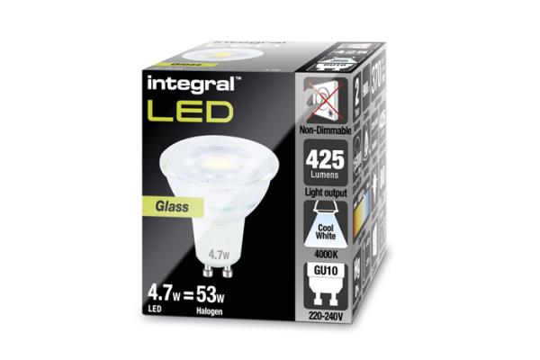 LED-spot GU10 4,7W 4000K 425lm 36° glas