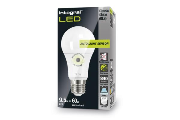 LED-lamp GLS sensor E27 9,5W 5000K 840lm 240° mat