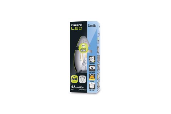 LED-kaars filament E27 4,5W 2700K 470lm 300° dimb afbeelding 3