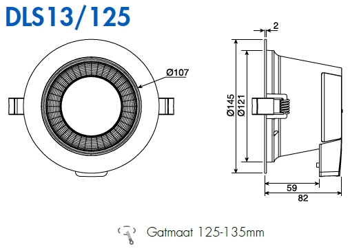 Led-Downlight 13W Ww,Nw,Cw 145mm Ip54 Wit afbeelding 3