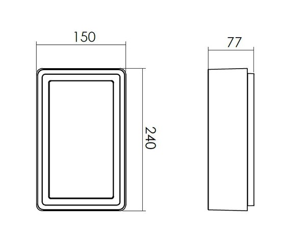 LED buitenlamp wit dimbaar SG Frame Mini 6.5W 550 lumen 3000K voor wand en plafond