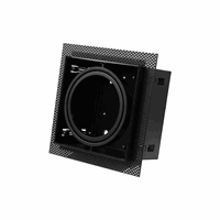 Zwart trimless armatuur inbouw voor AR111 LED spot draaibaar en kantelbaar, wordt volledig in het stucwerk gemonteerd