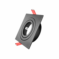 Inbouwarmatuur 50mm vierkant 92x92mm inst. zwart afbeelding 1