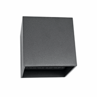 Wandlamp grijs RAL7016 CUBE 10x10x10cm 2300K Up en Down 6W 220 lumen dimbaar lichtbundels