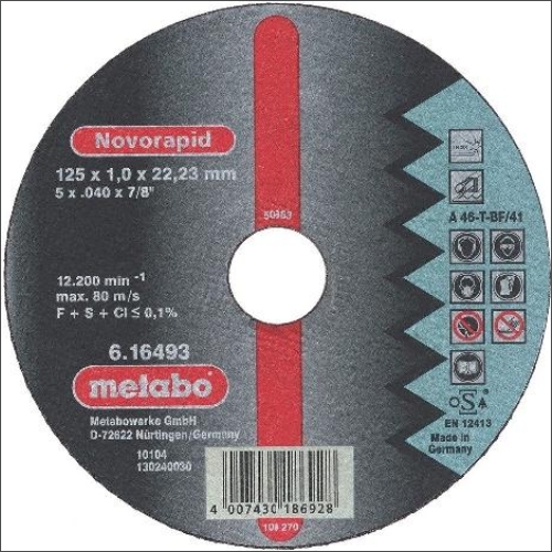 Metabo 616493000 Doorslijpschijf 125X1X22.2
