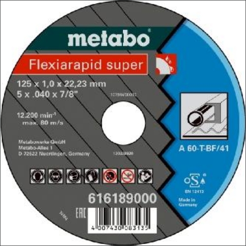 Metabo 616189000 Doorslijpschijf 125X1X22.23