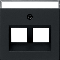 Gira System 55 Cpl 2x Mod-jack 30° tekstveld zwart mat 2640005 afbeelding 2