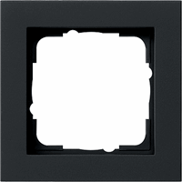 Gira E2 Afdekraam 1-v zwart mat 021109