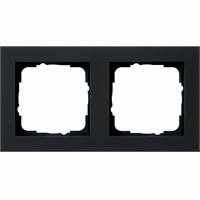 Zwart mat dubbel afdekraam Gira E2 021209 afbeelding 1