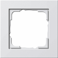 Gira E2 afdekraam 1-voudig zuiverwit glanzend 021129 rechte hoeken