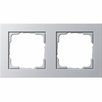 Gira E2 Afdekraam 2-v aluminium 021225